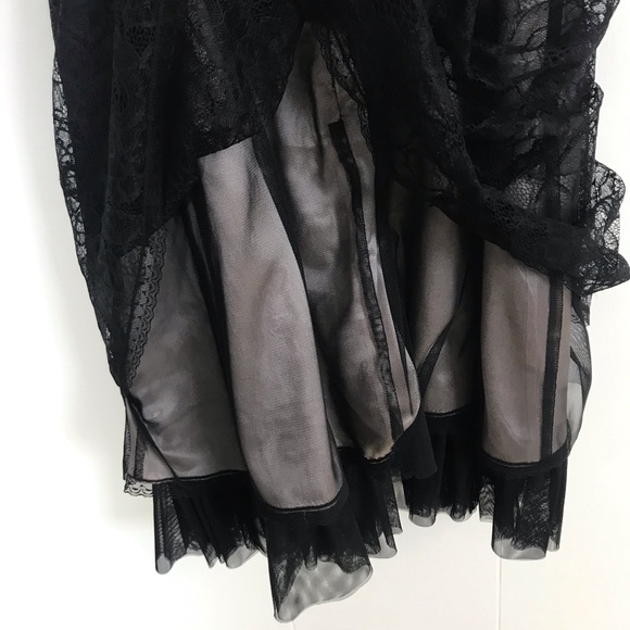 BCBG MAXAZRIA Black Pink Floral Lace Tulle Dress - Picture 8 of 8